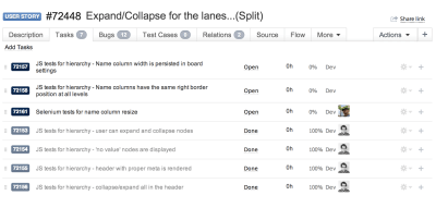 Target process Tasks