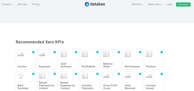 How to connect Xero with Databox (image from Databox)